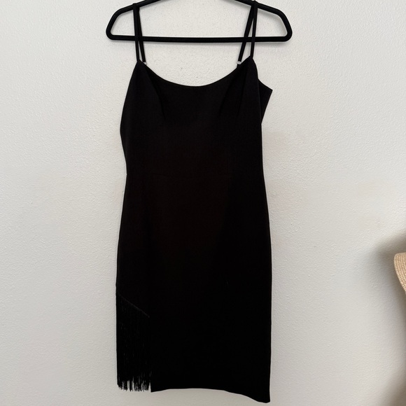 Dress The Population Rory Fringe Midi Dress in Black Size Medium - Picture 4 of 11